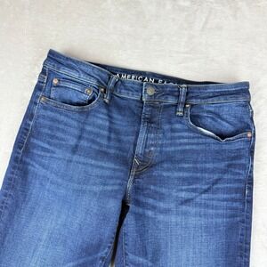 American Eagle Jeans Men 33x30(34x28.5) Blue Original Straight Airflex Dark Wash